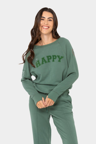 I am Happy Crew Neck Sweatshirt