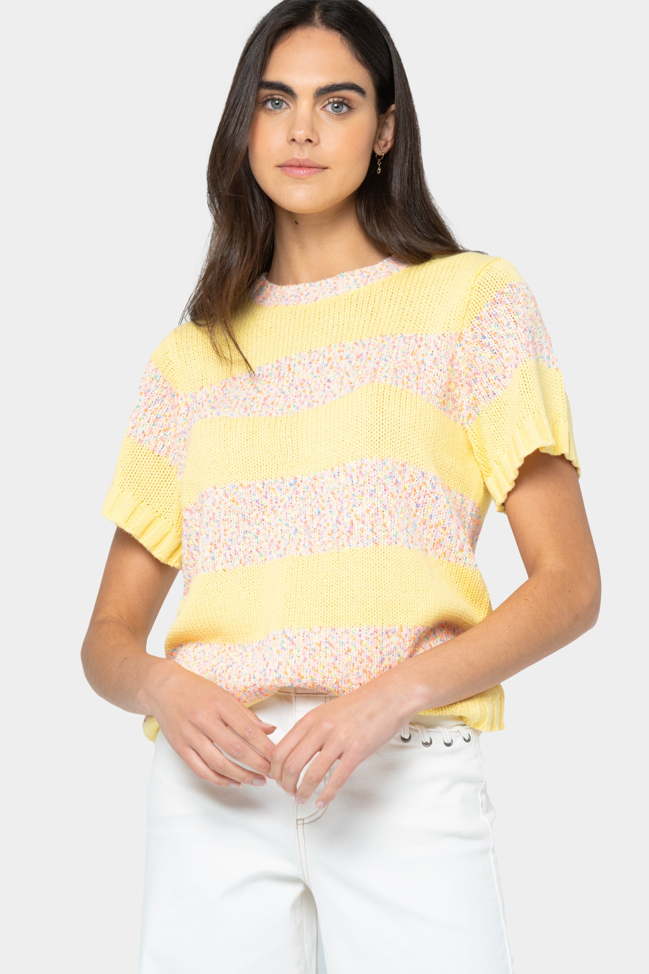 Short Sleeve Neon Sweater