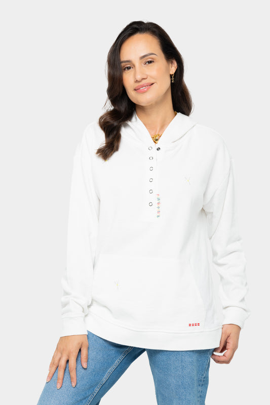 Embroidered Pull Over French Terry Sweatshirt