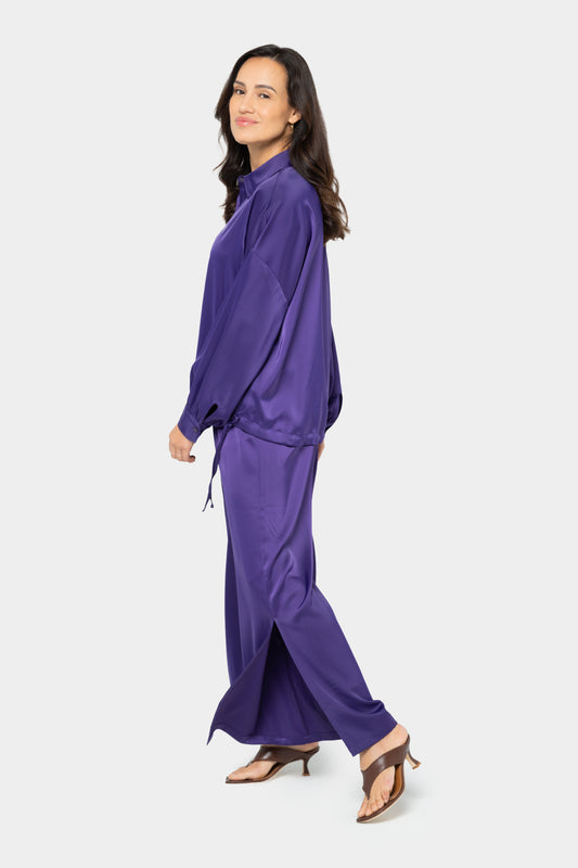 Satin Ankle Length Pull On Pant