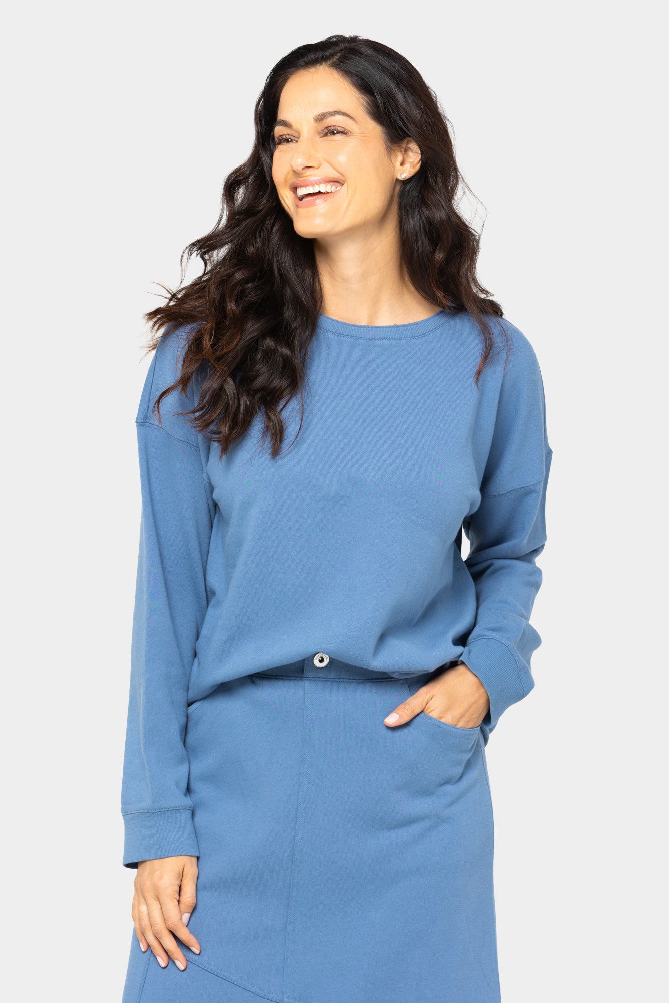 French Terry Crew Neck Pullover