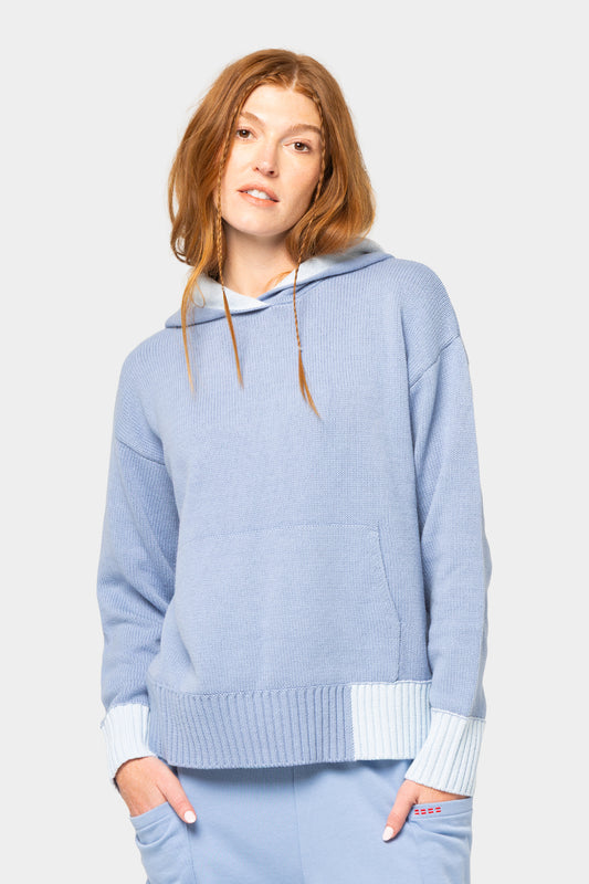 Color Block Hooded Sweater