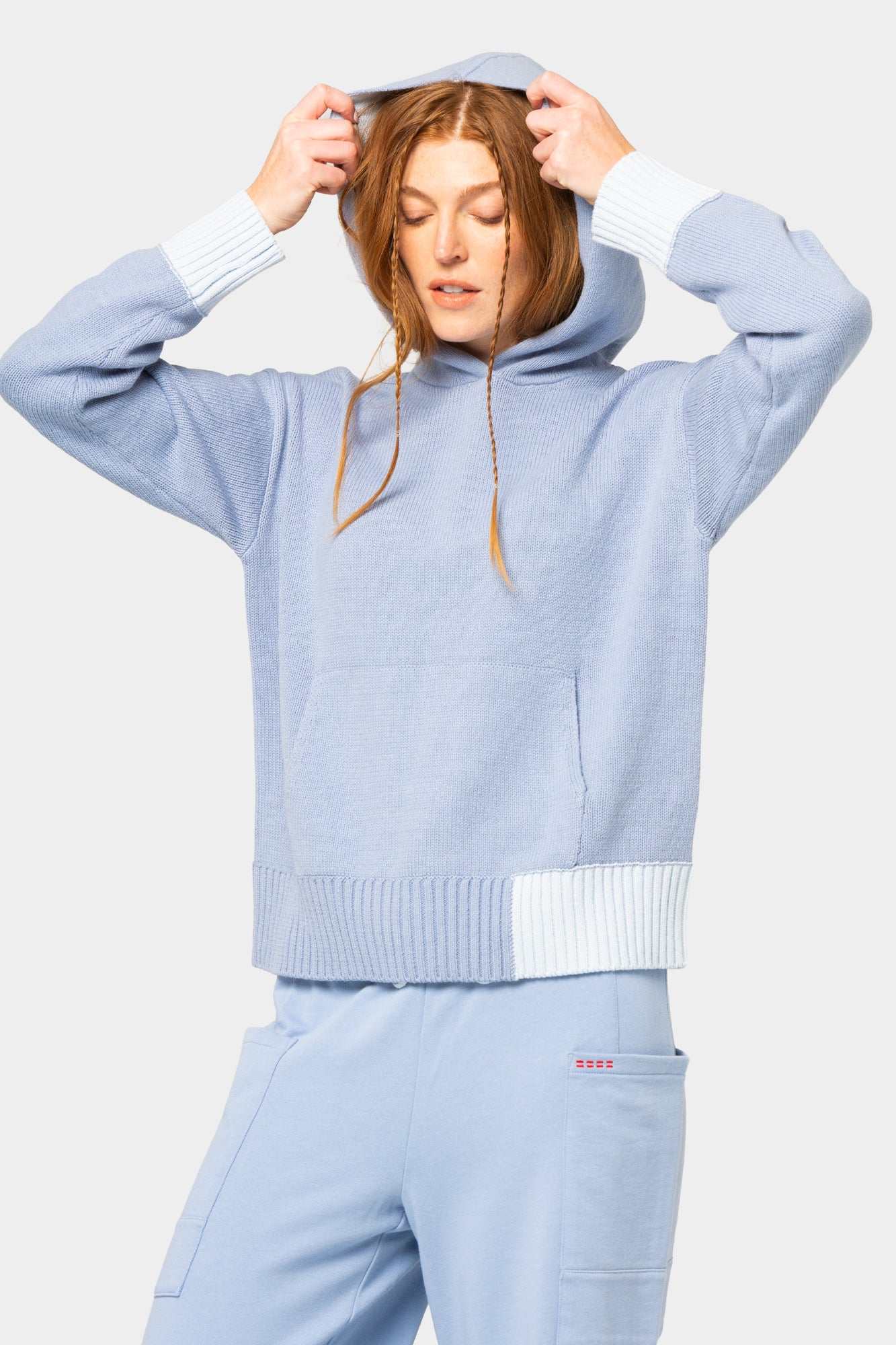 Color Block Hooded Sweater
