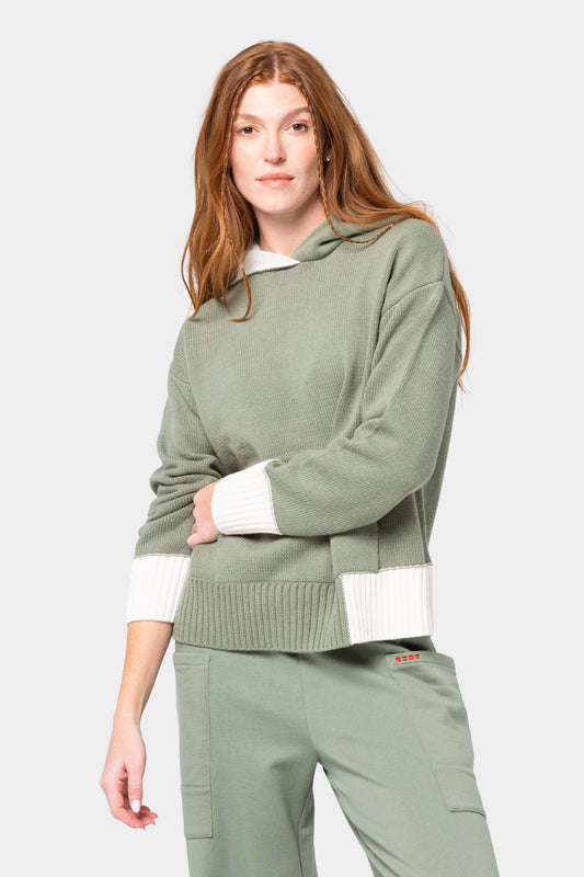 Color Block Hooded Sweater