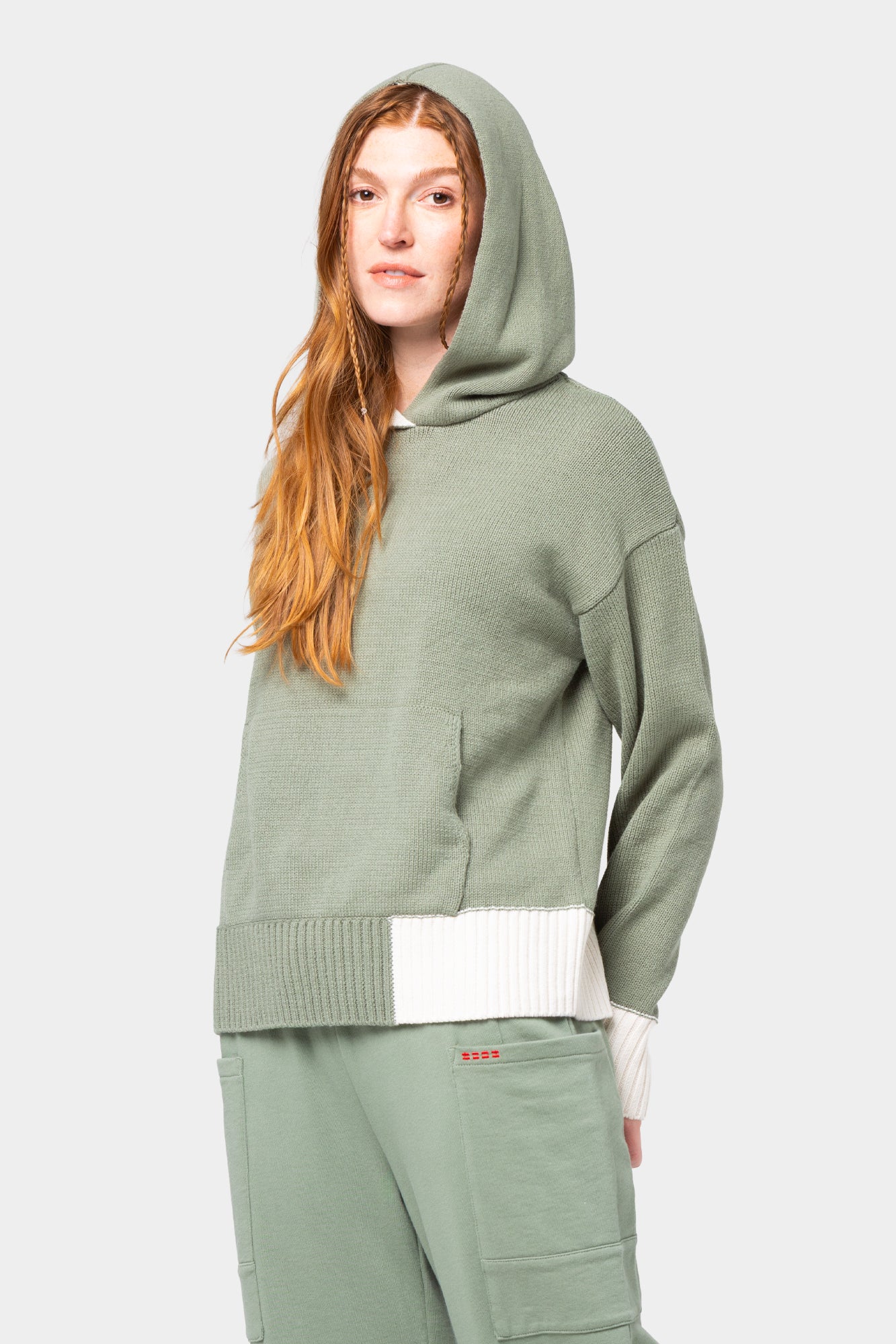 Color Block Hooded Sweater