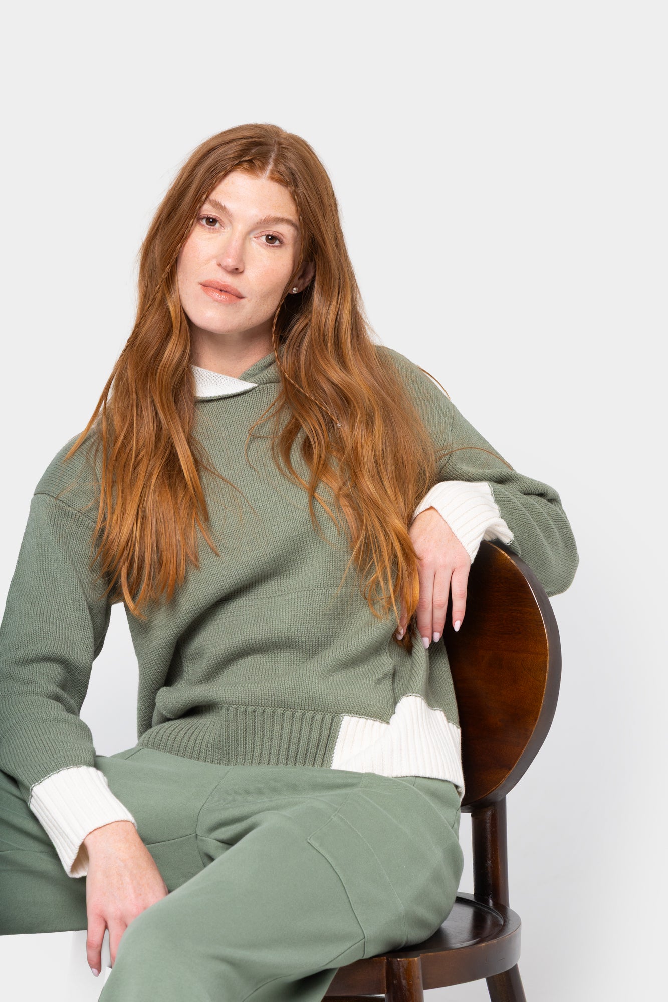 Color Block Hooded Sweater