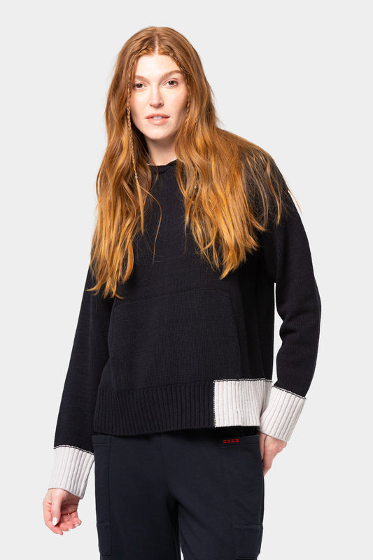 Color Block Hooded Sweater