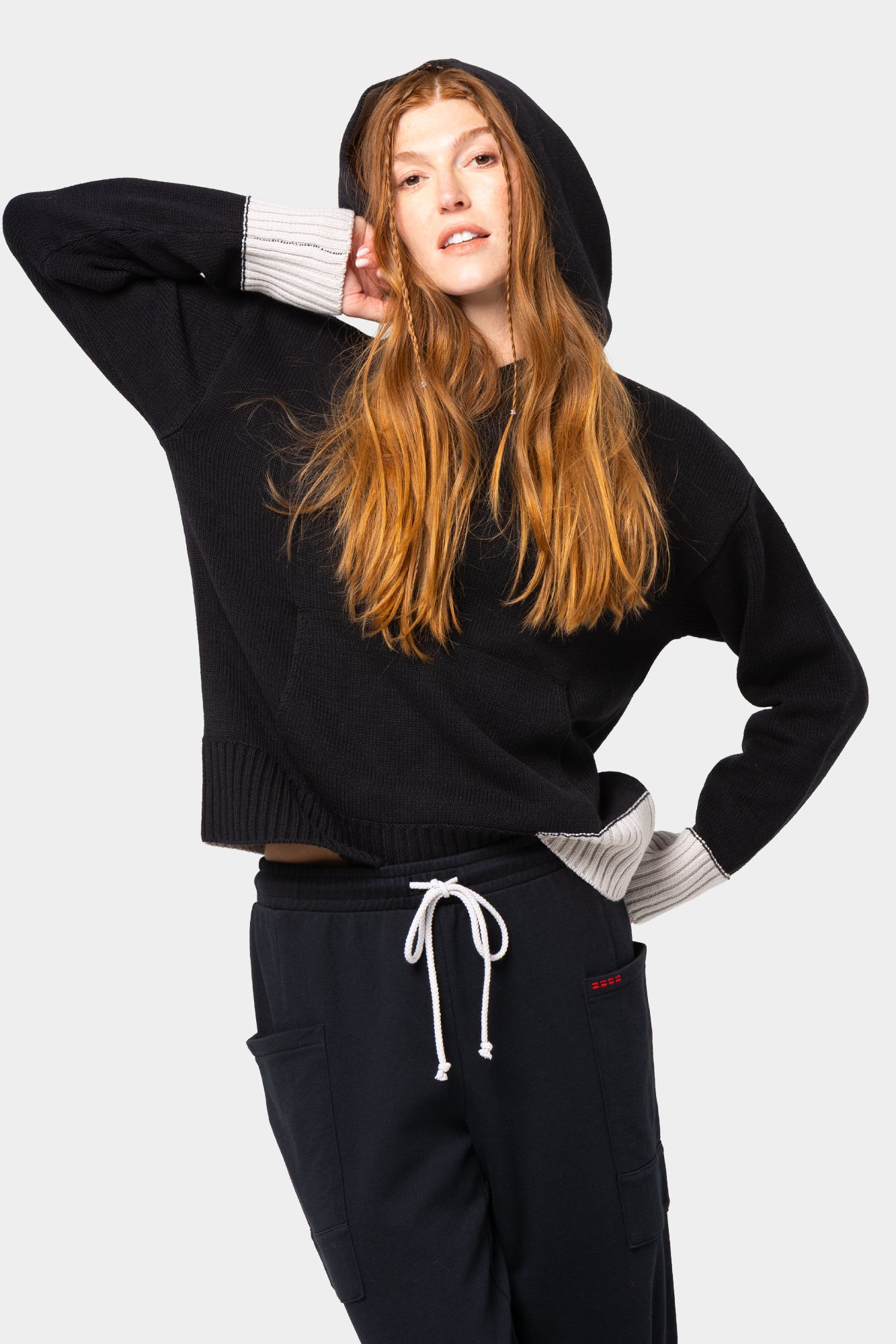 Color Block Hooded Sweater