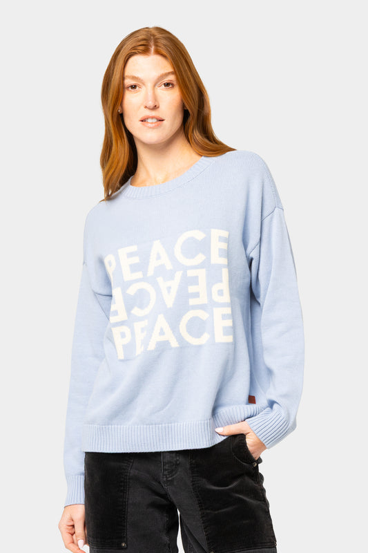 Cotton Motif Crew Neck Sweater