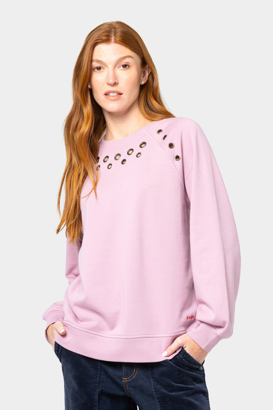 French Terry Grommet Detail Sweatshirt