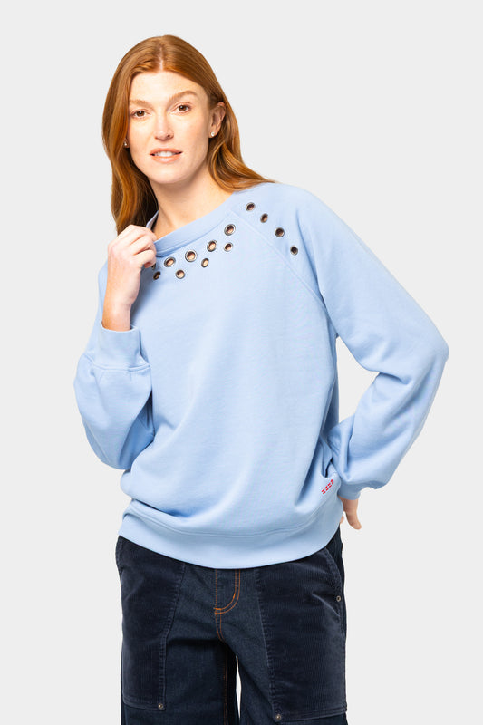 French Terry Grommet Detail Sweatshirt