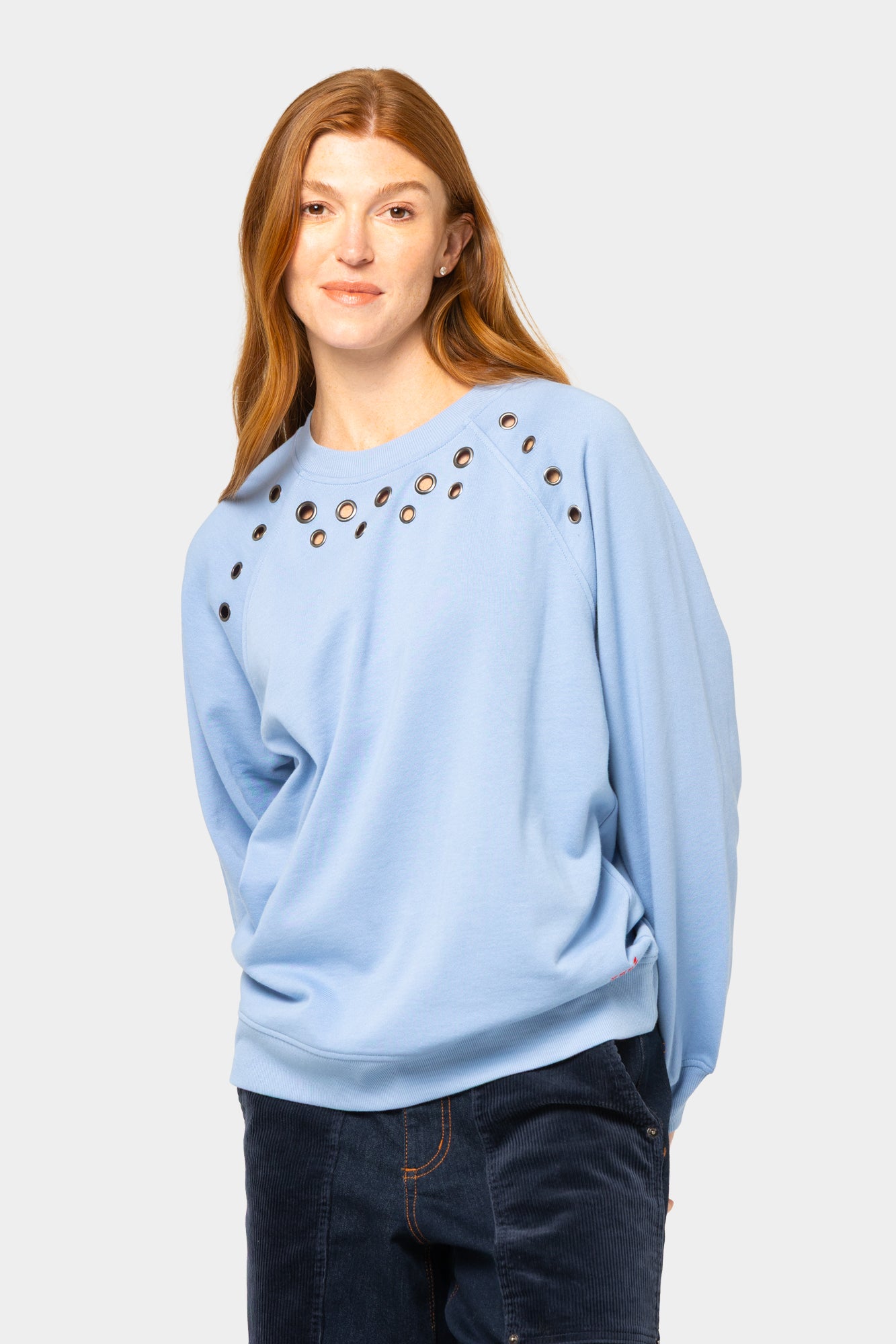 French Terry Grommet Detail Sweatshirt