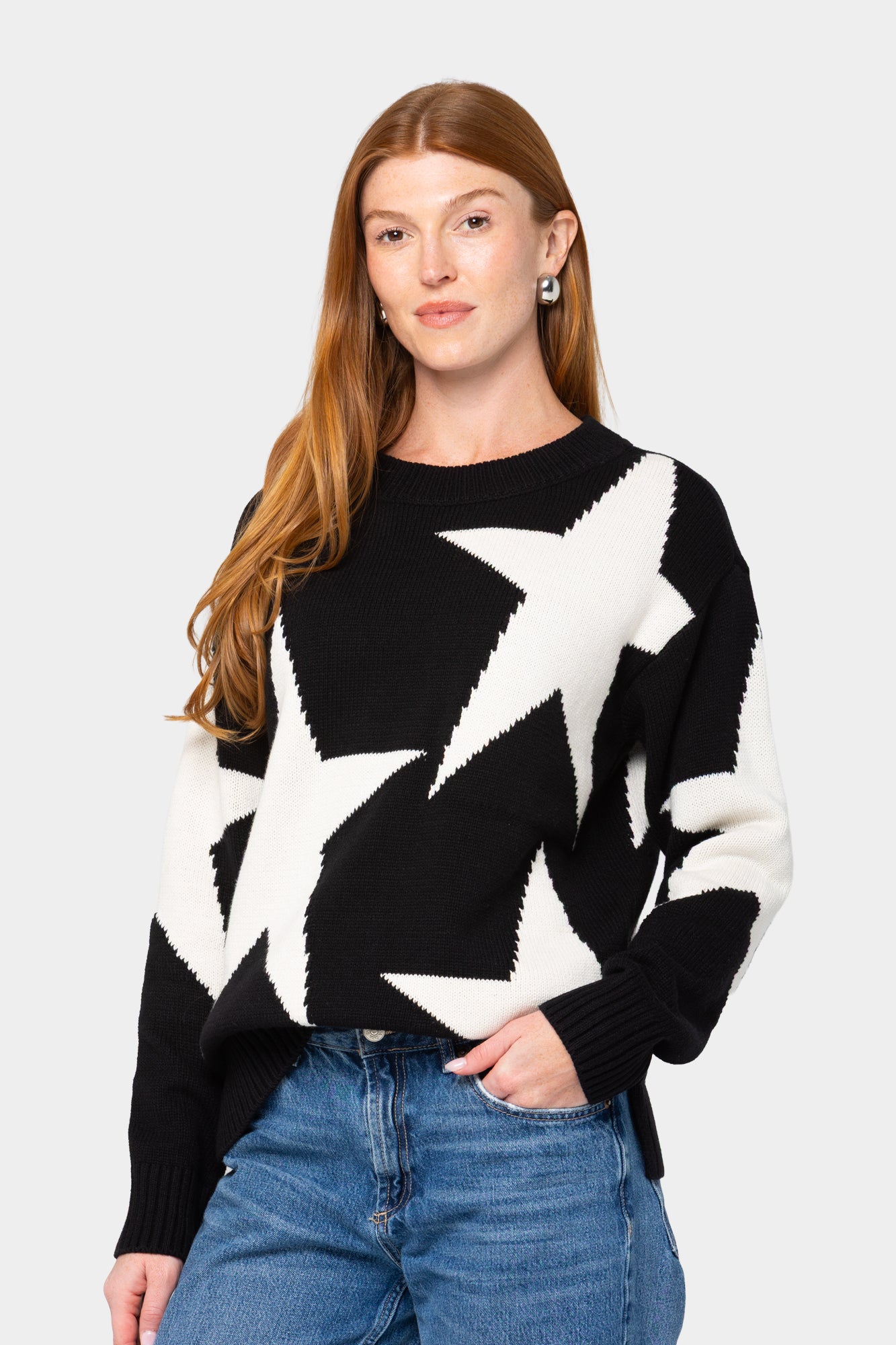 Motif Intarsia Pullover Sweater