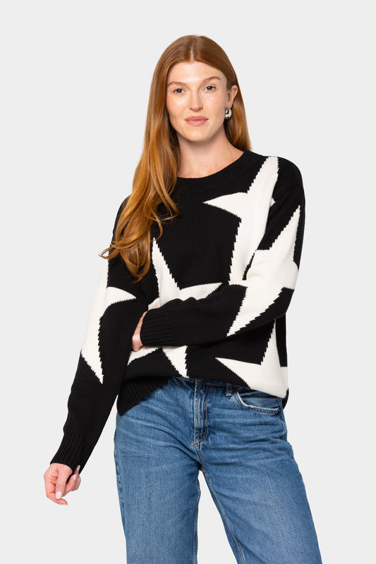 Motif Intarsia Pullover Sweater