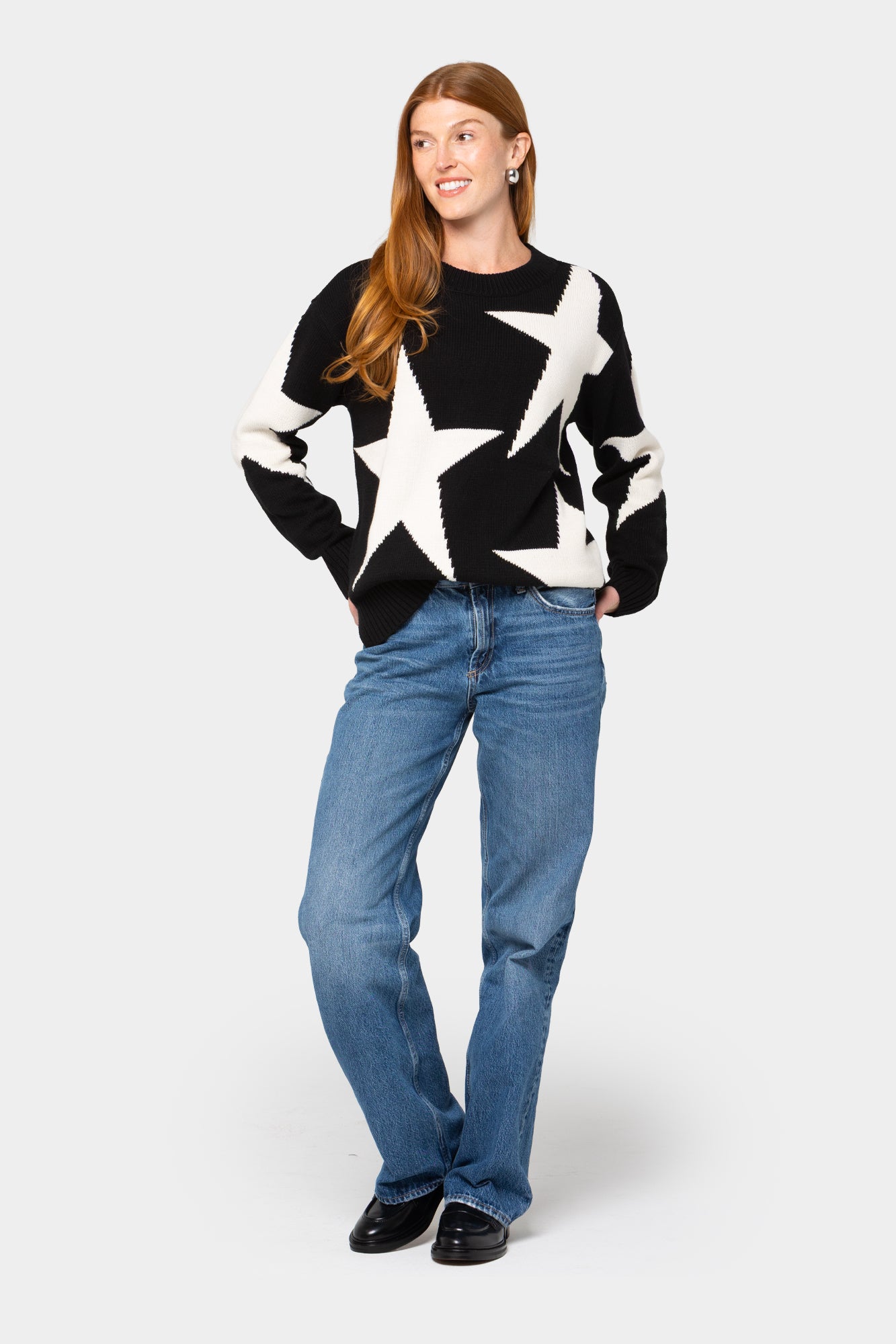 Motif Intarsia Pullover Sweater