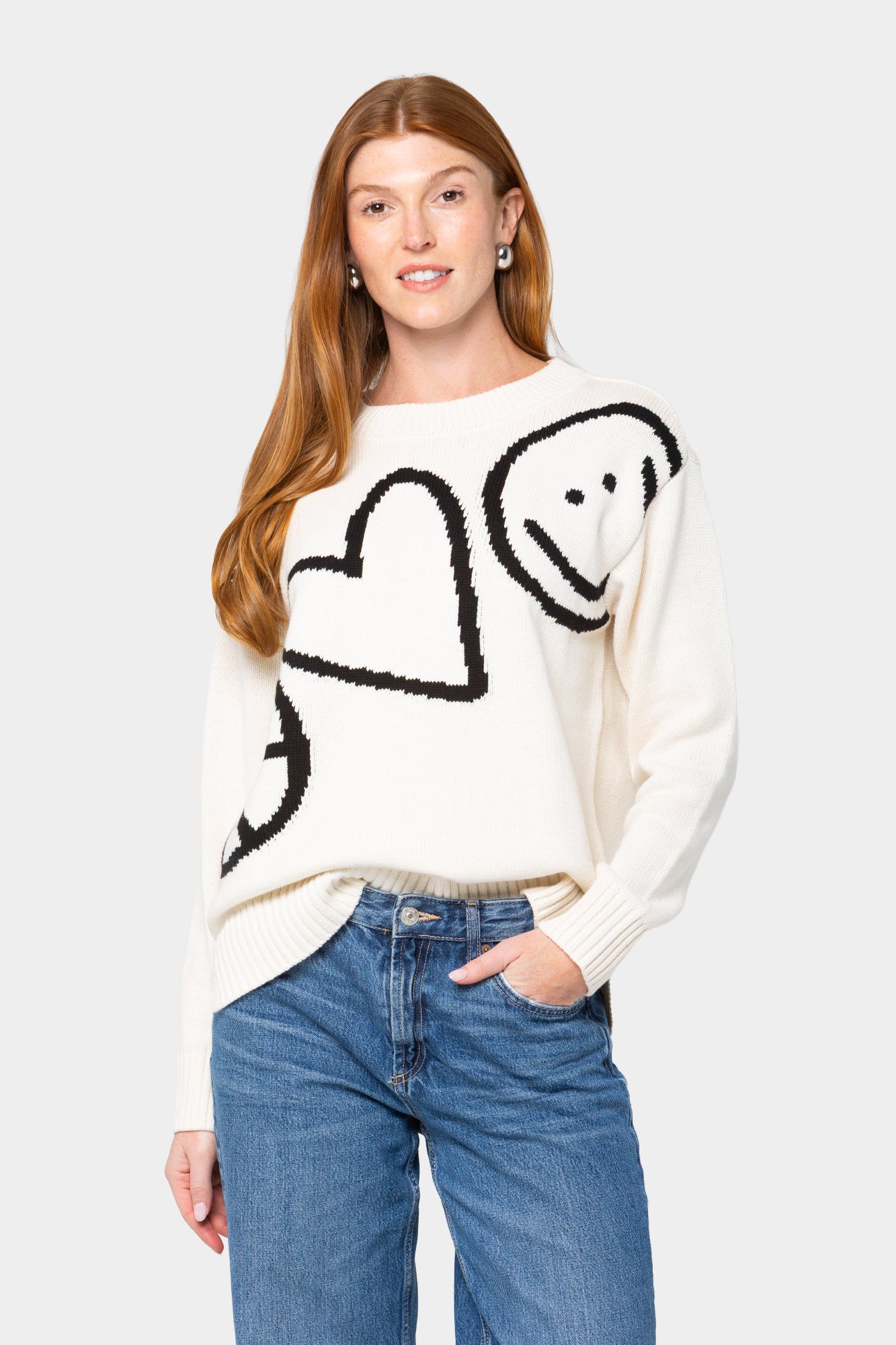 Motif Intarsia Pullover Sweater