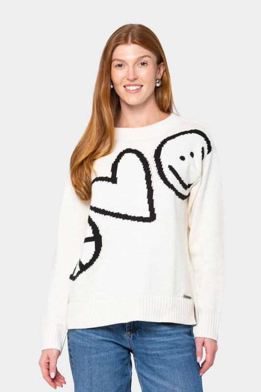 Motif Intarsia Pullover Sweater