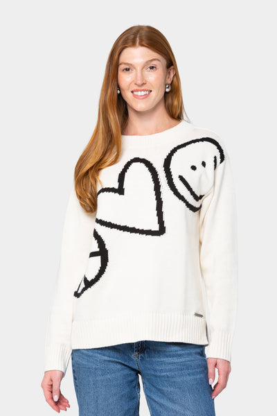 Motif Intarsia Pullover Sweater – Peace Love World