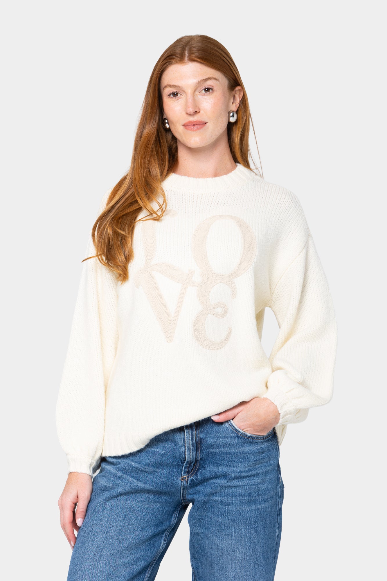 Stripe Latern Sleeve Sweater