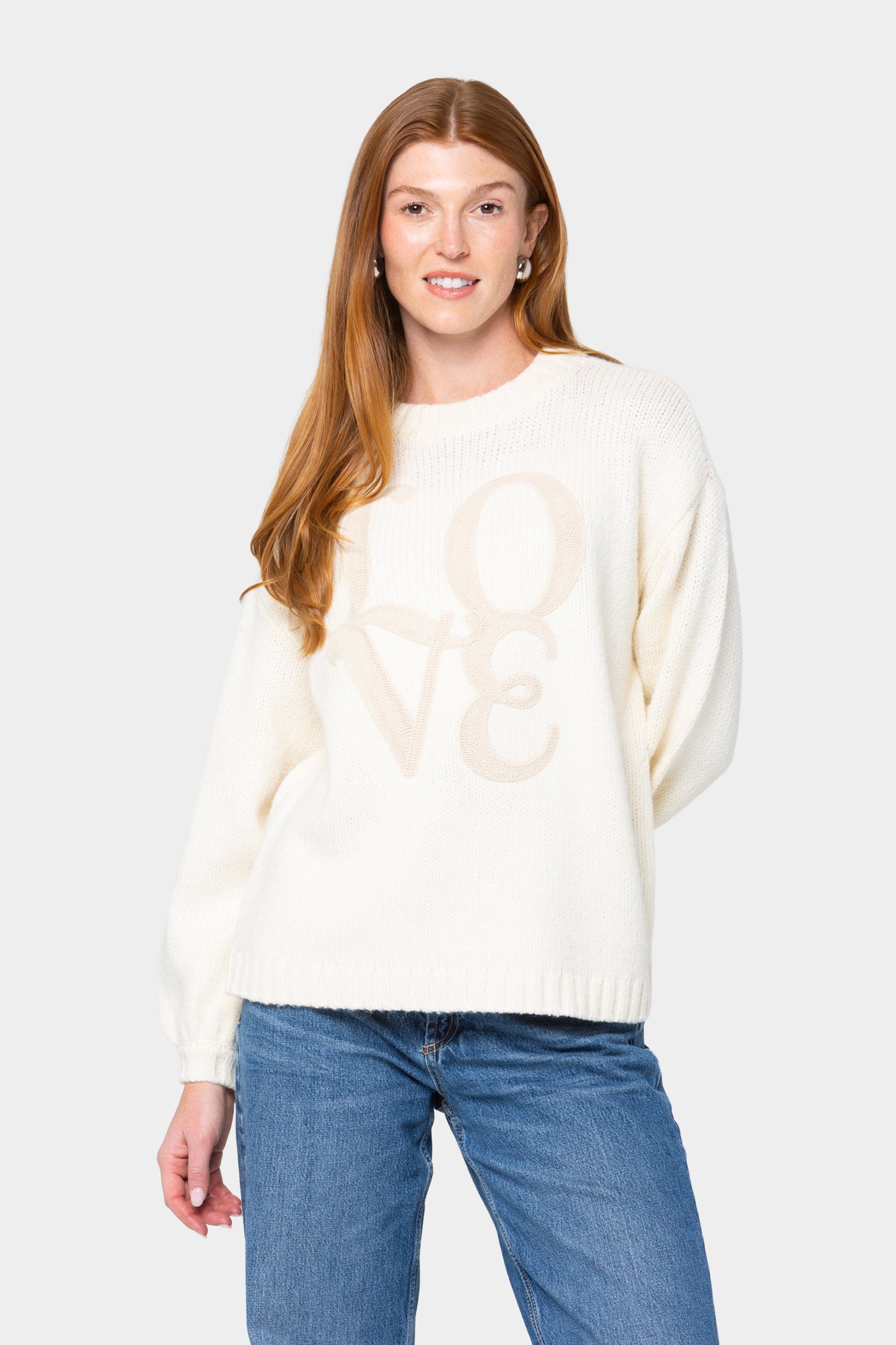 Stripe Latern Sleeve Sweater
