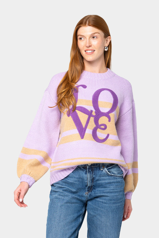 Stripe Latern Sleeve Sweater