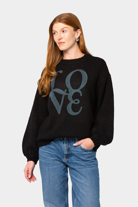 Stripe Latern Sleeve Sweater