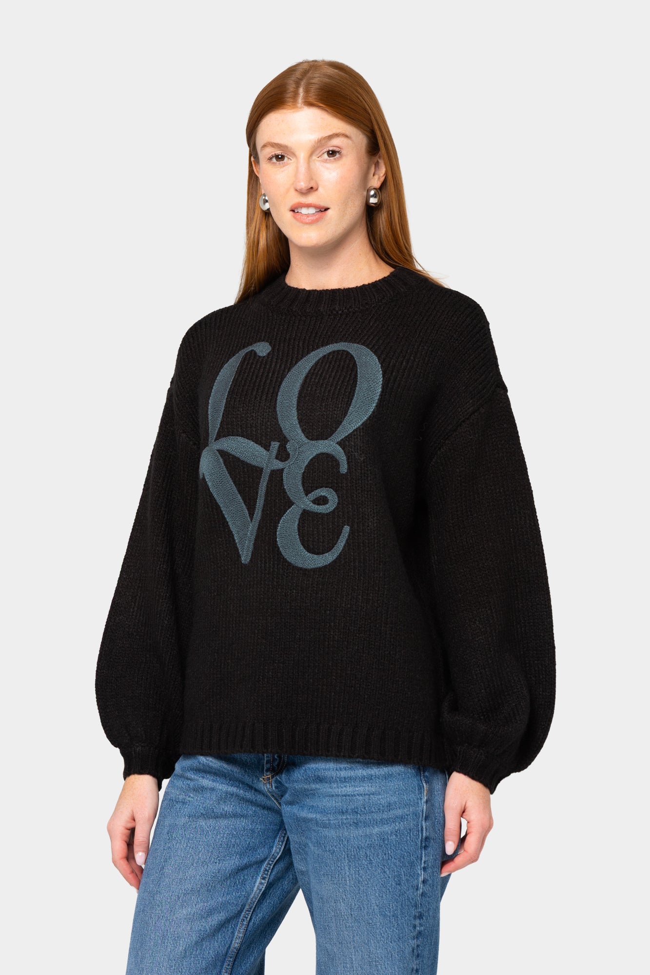 Stripe Latern Sleeve Sweater