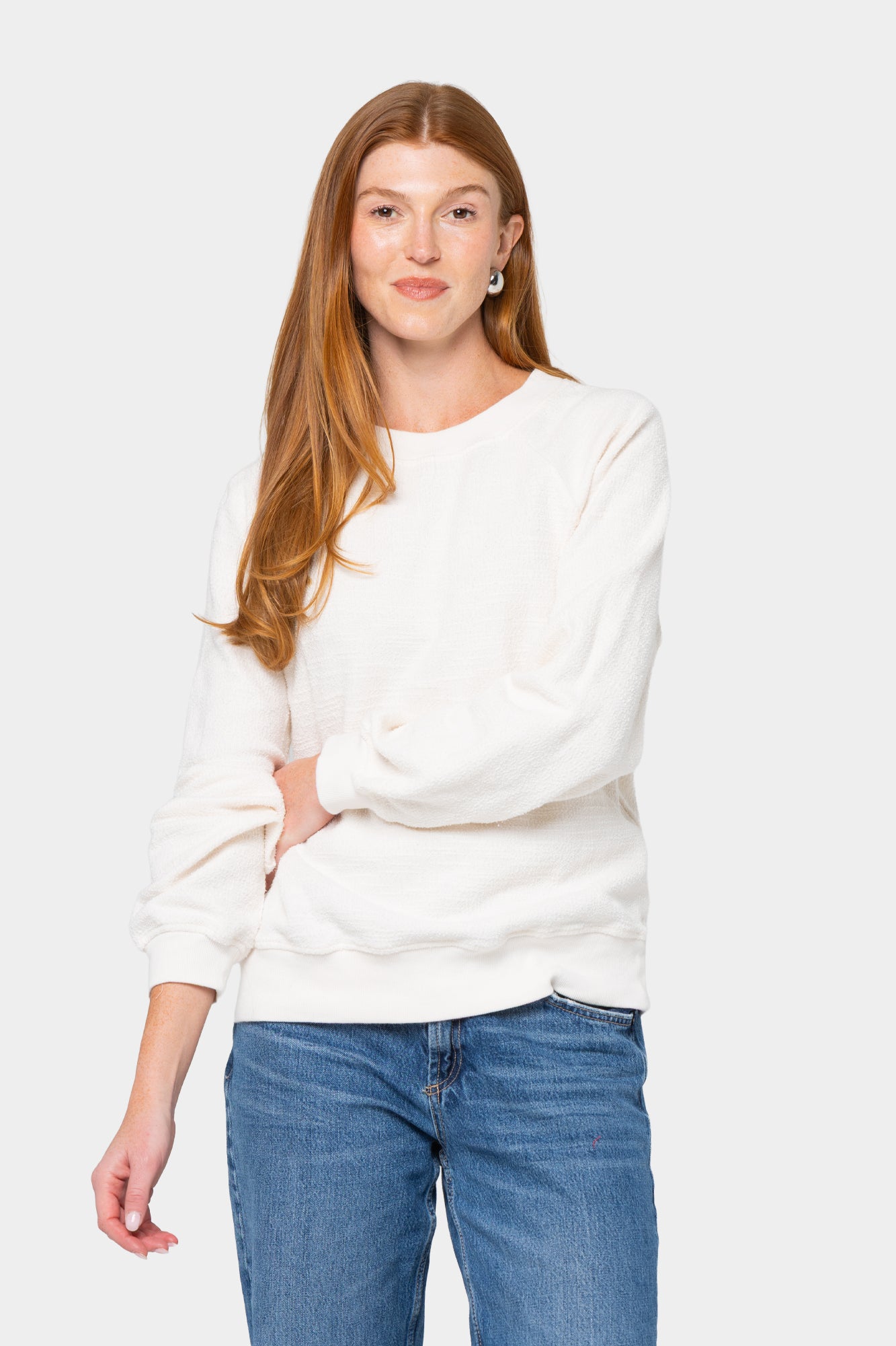 Slub French Terry Crew Neck Sweatshirt