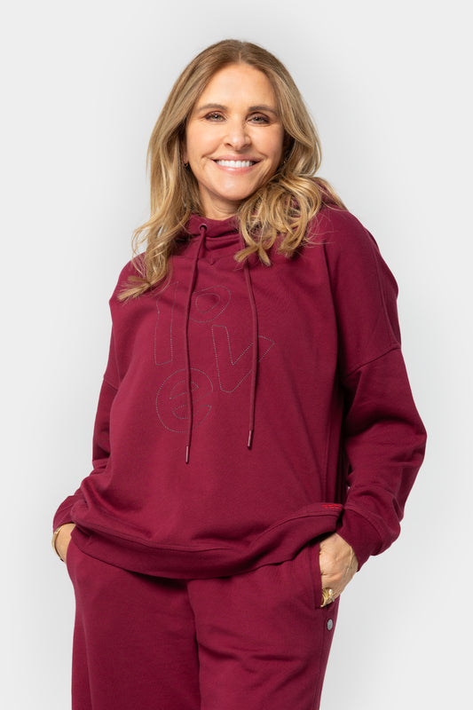 French Terry Embroidered Graphic Hoodie