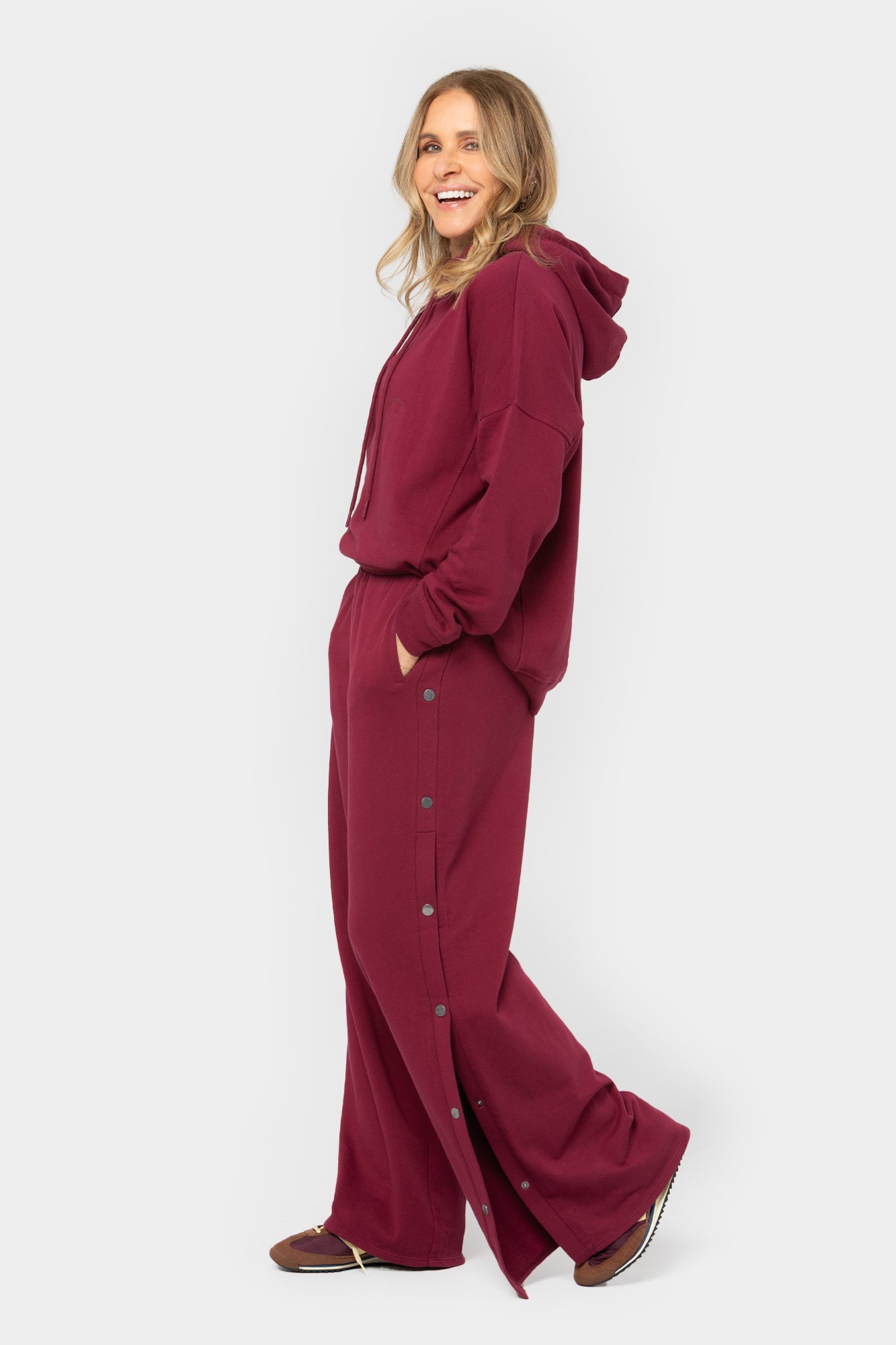 French Terry Side Snap Pants