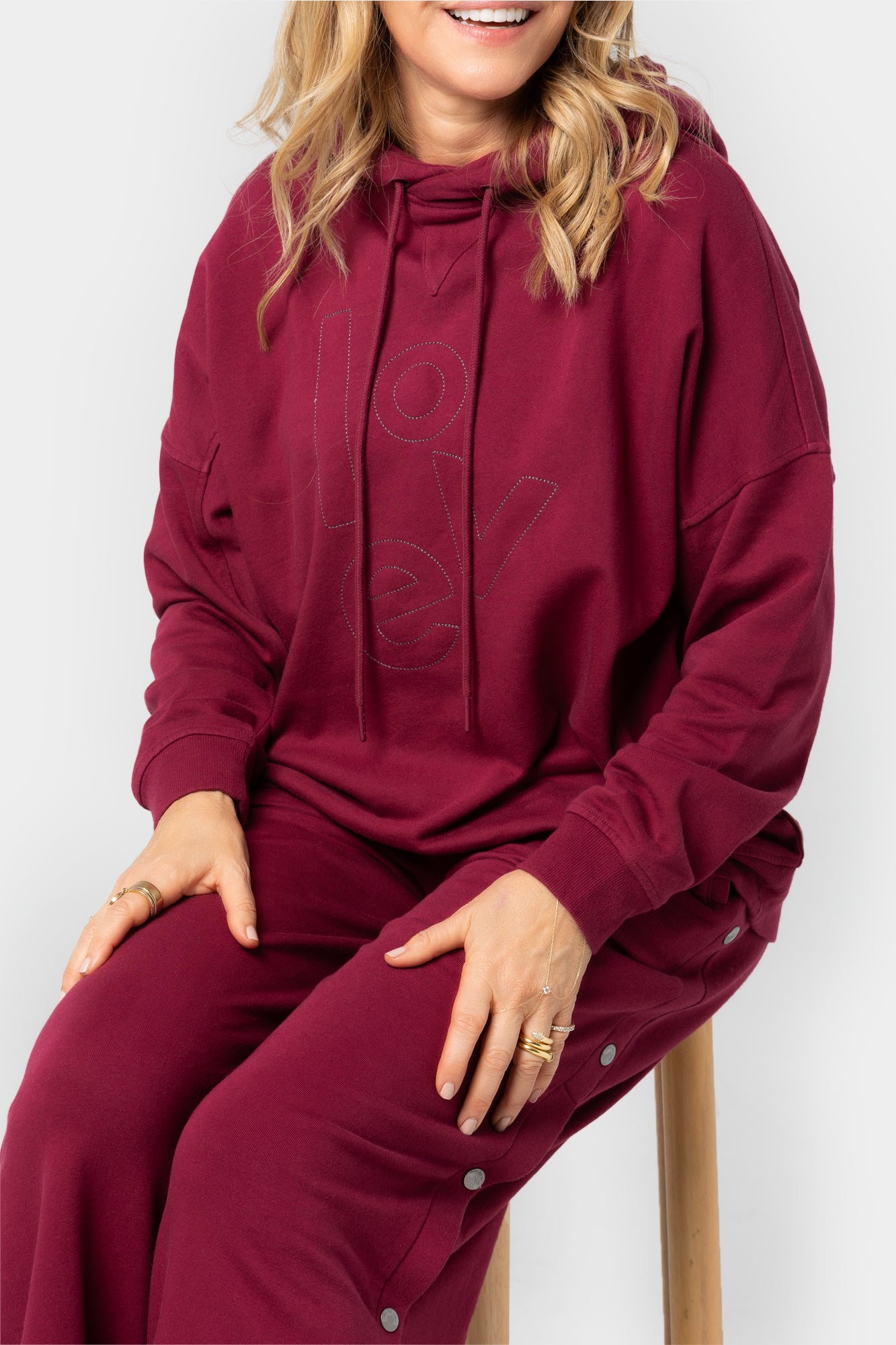 French Terry Embroidered Graphic Hoodie