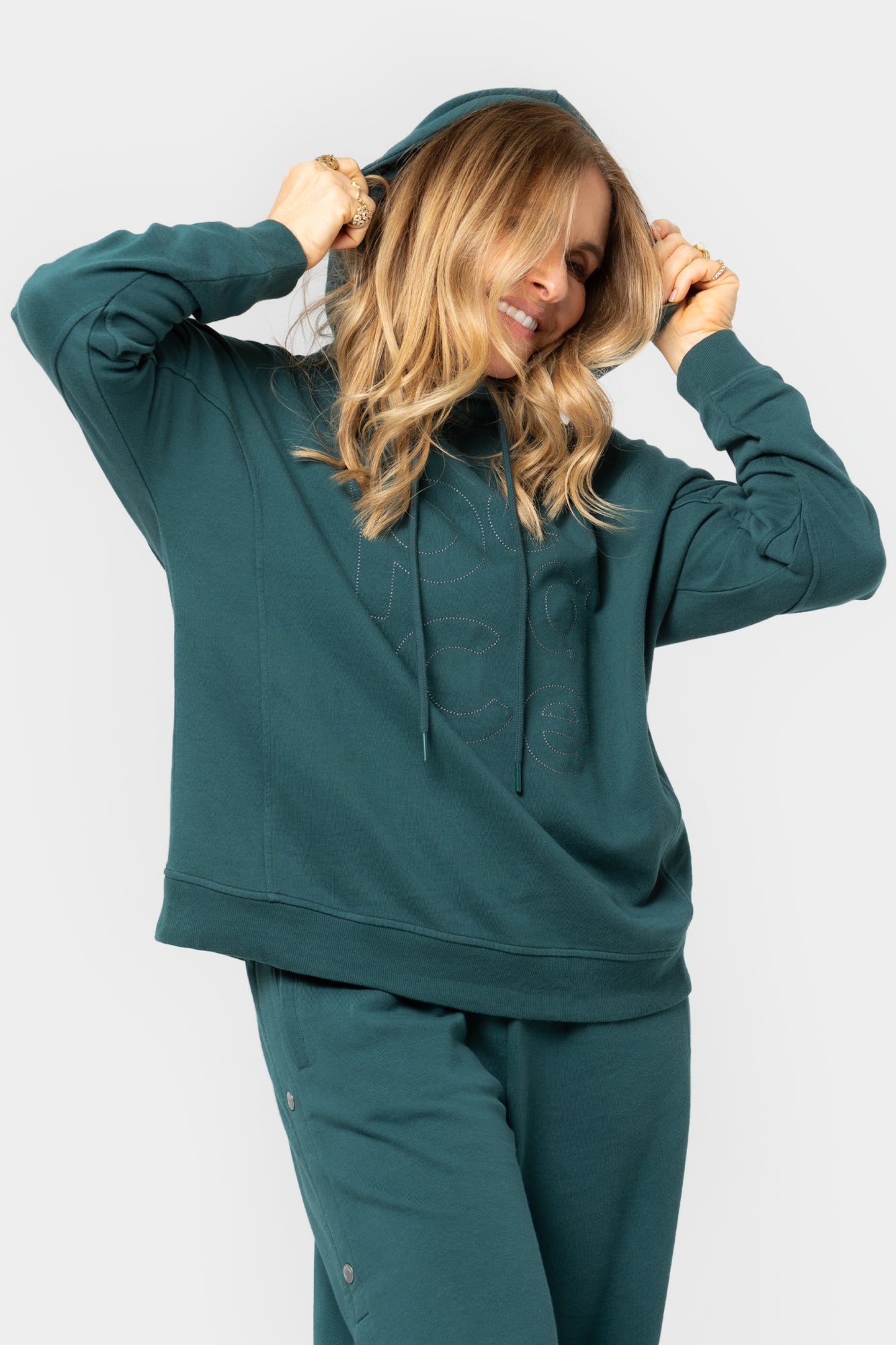 French Terry Embroidered Graphic Hoodie