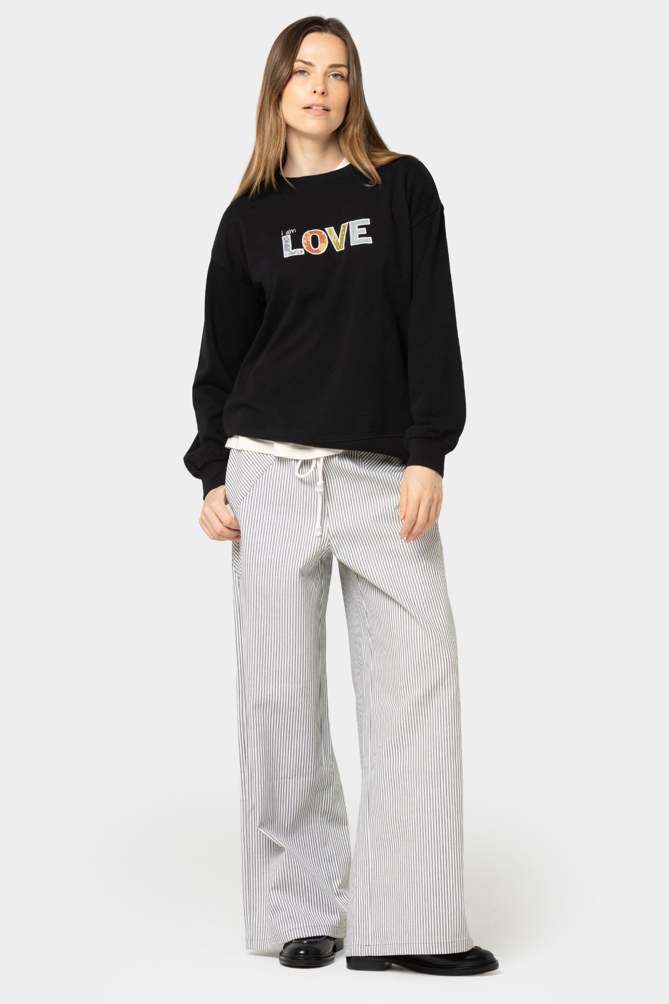 Full Length Multi Directional Railroad Stripe Pants