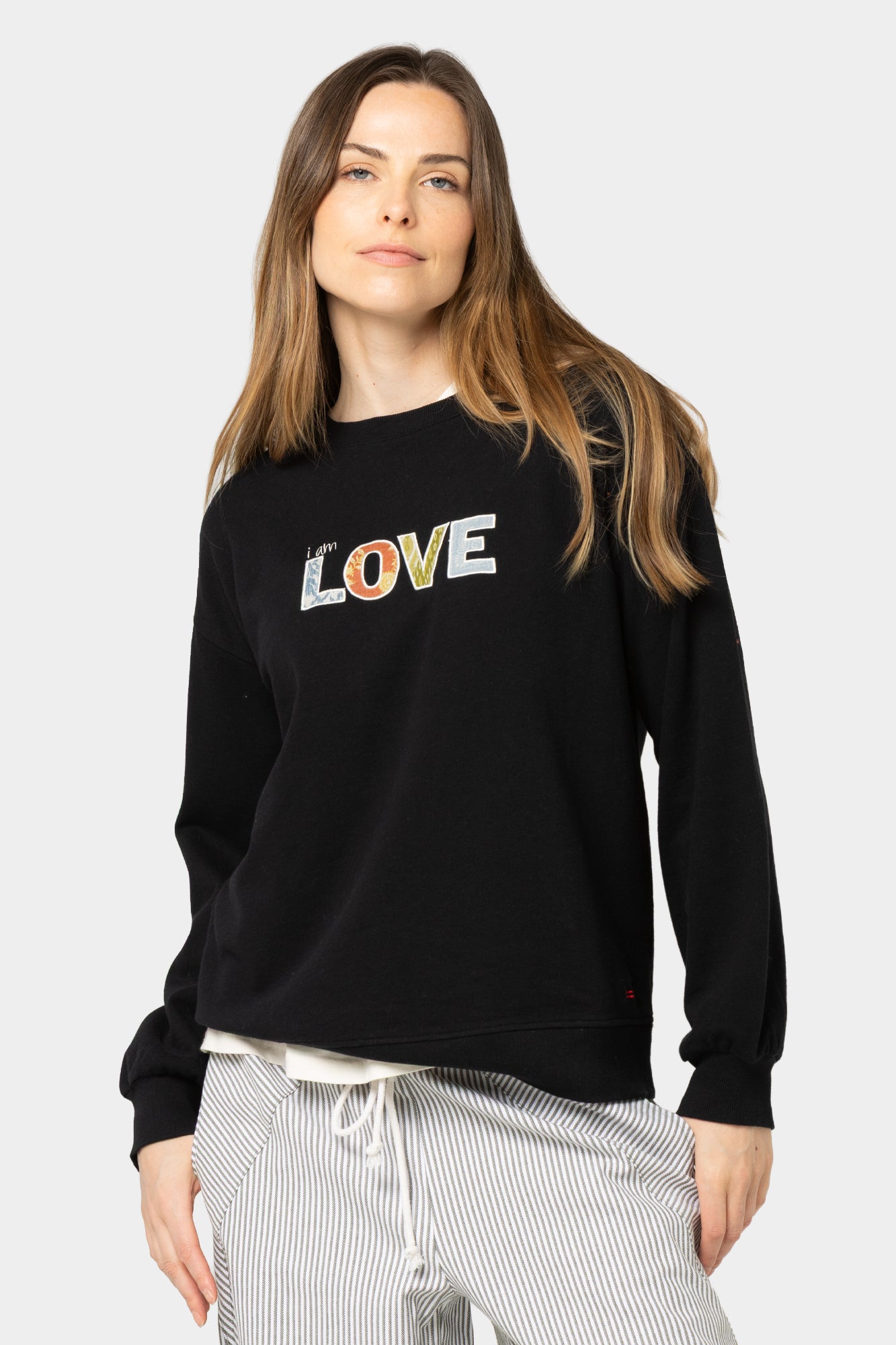 Affirmation Applique Pullover Crew Neck