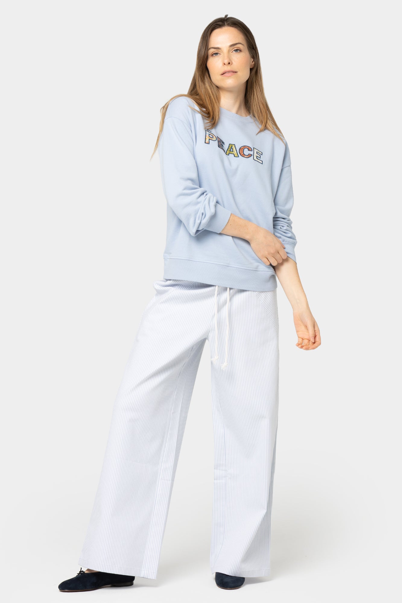Full Length Multi Directional Railroad Stripe Pants