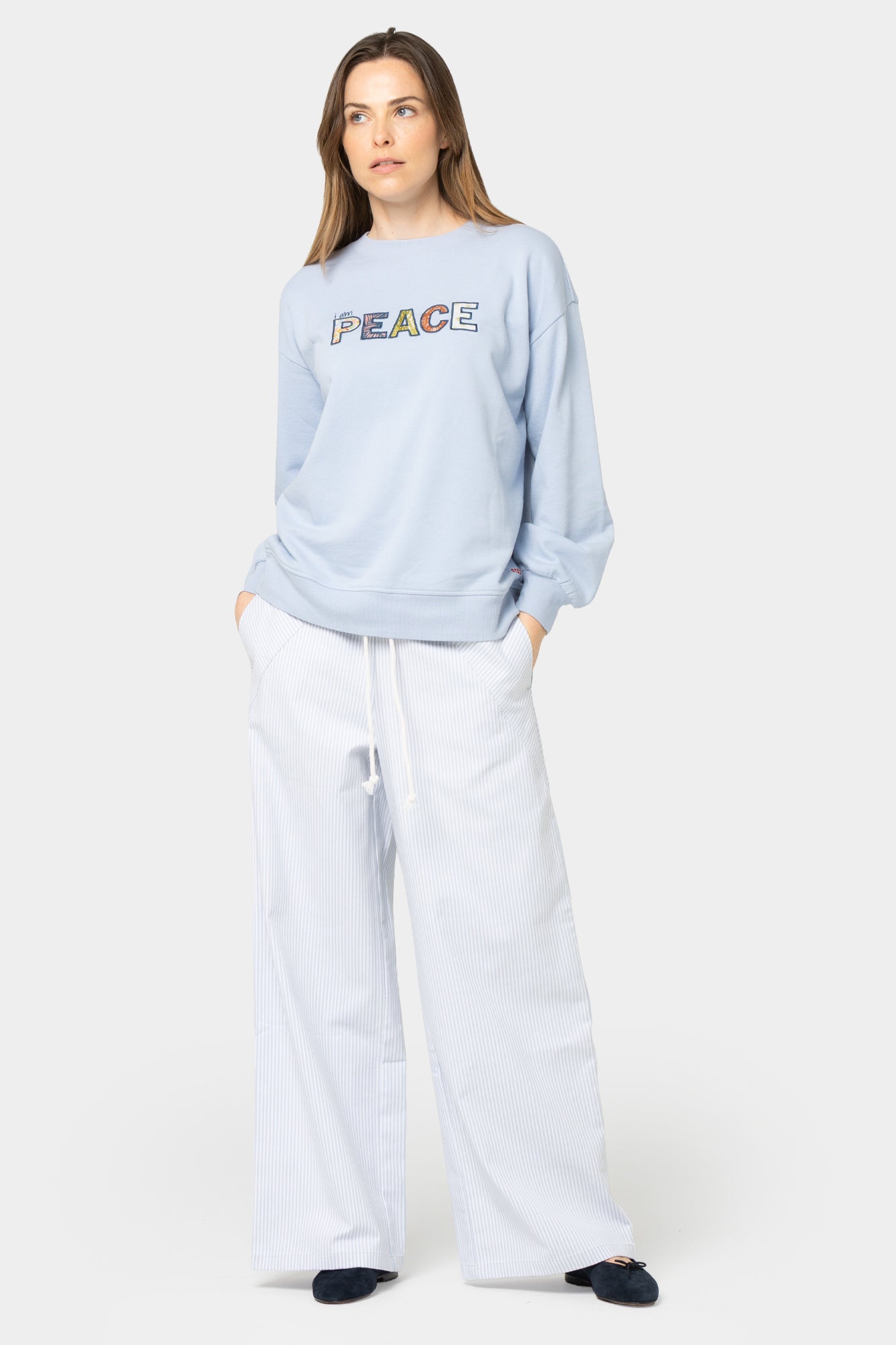 Full Length Multi Directional Railroad Stripe Pants
