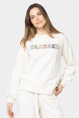 Affirmation Applique Pullover Crew Neck
