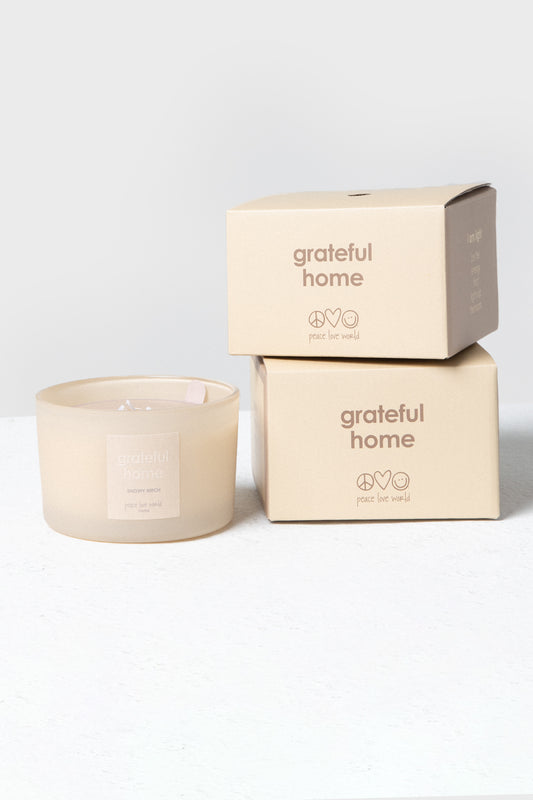 16oz set of 2 Candles - Grateful Home - Snowy Birch