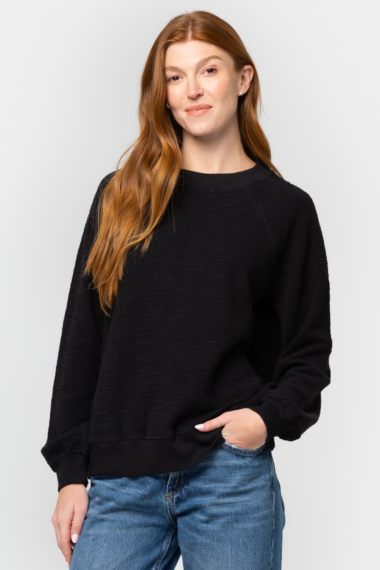 Slub French Terry Crew Neck Sweatshirt
