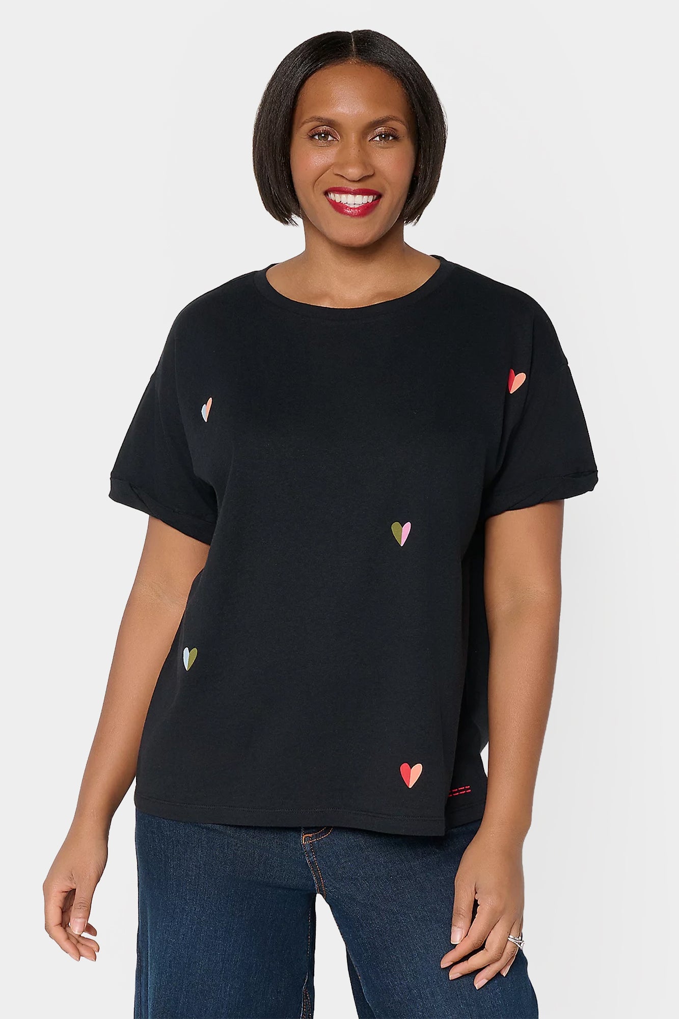 Printed Motif Crew Neck Tee Shirt