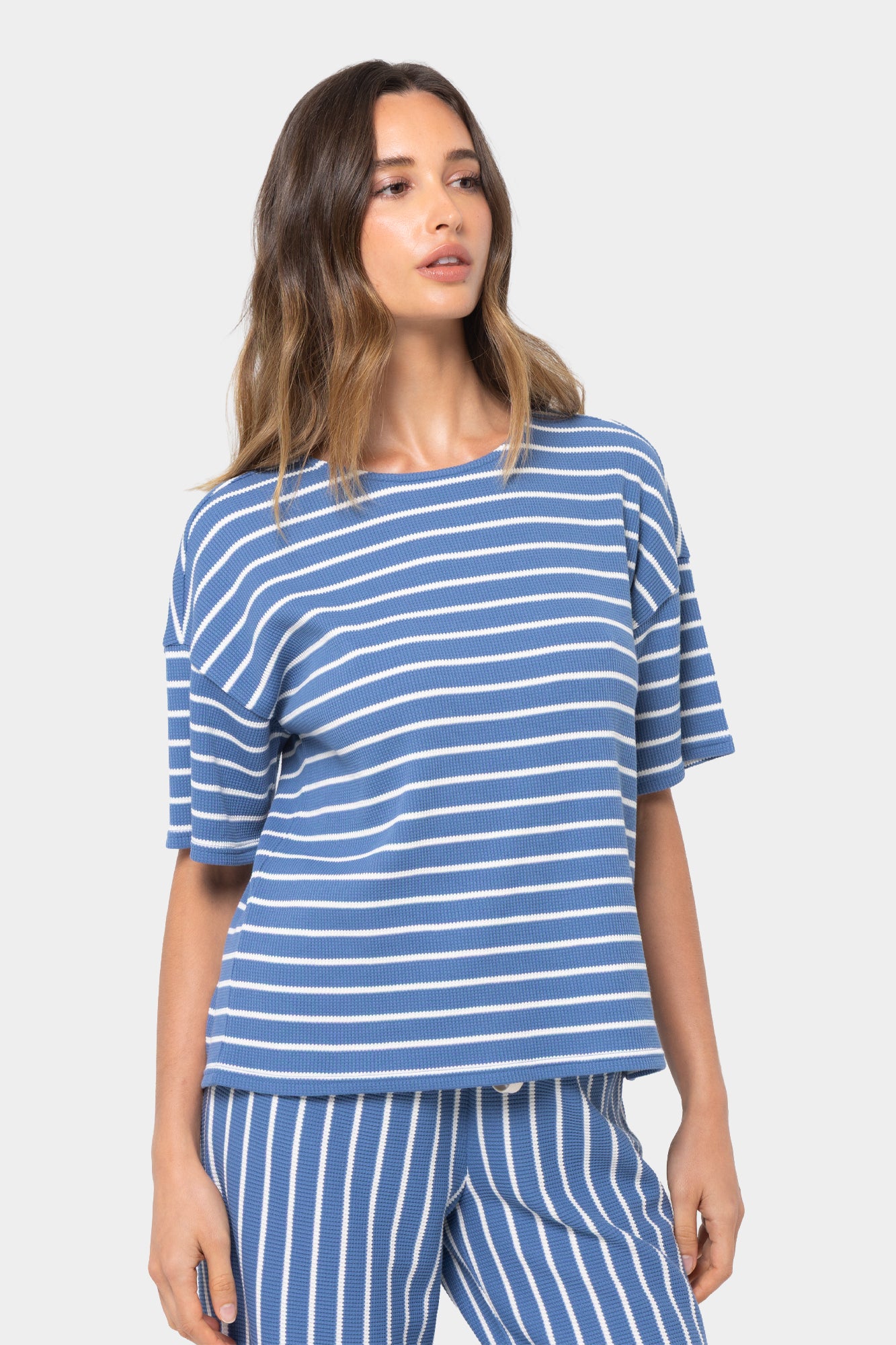 Textured Knit Top and Pant Set