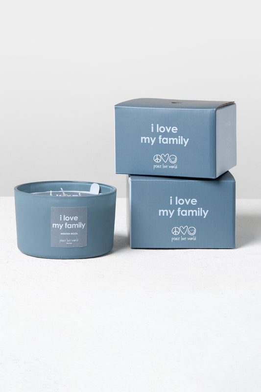 16oz set of 2 Candles - I Love My Family - Winter Wool