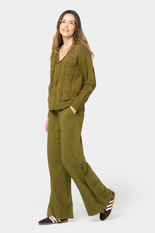 Pull On Full Length Pant with Zippers