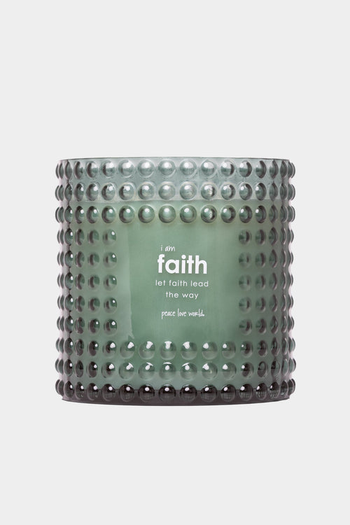 jumbo 'i am faith' candle