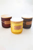Set of 3 Frosted Glass Candles with Bamboo Lid