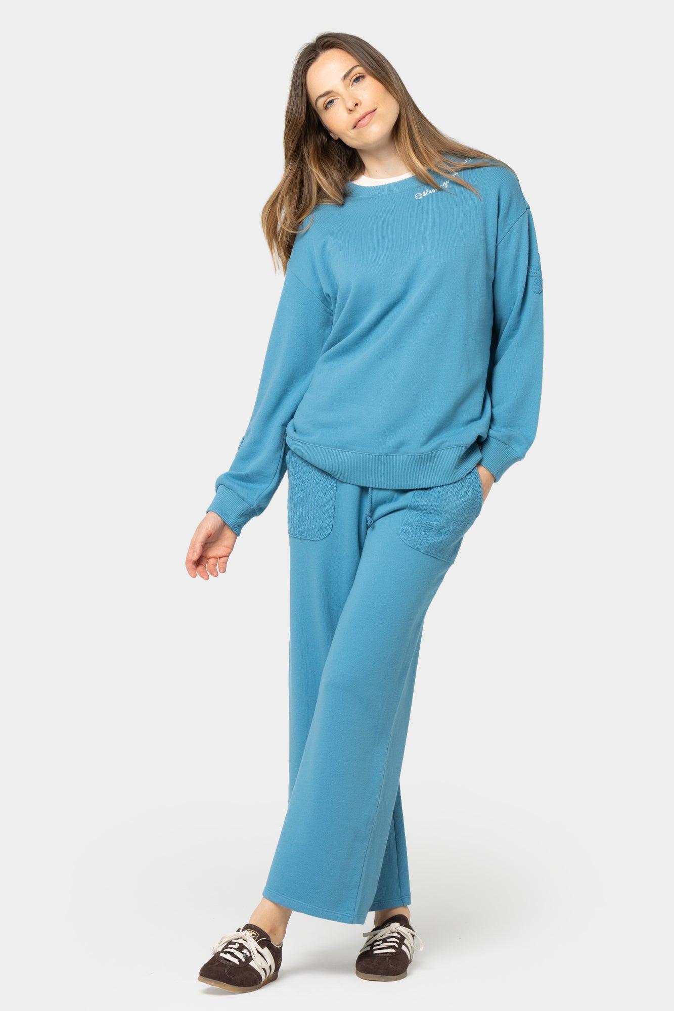 Ankle Length French Terry with Crochet Pants