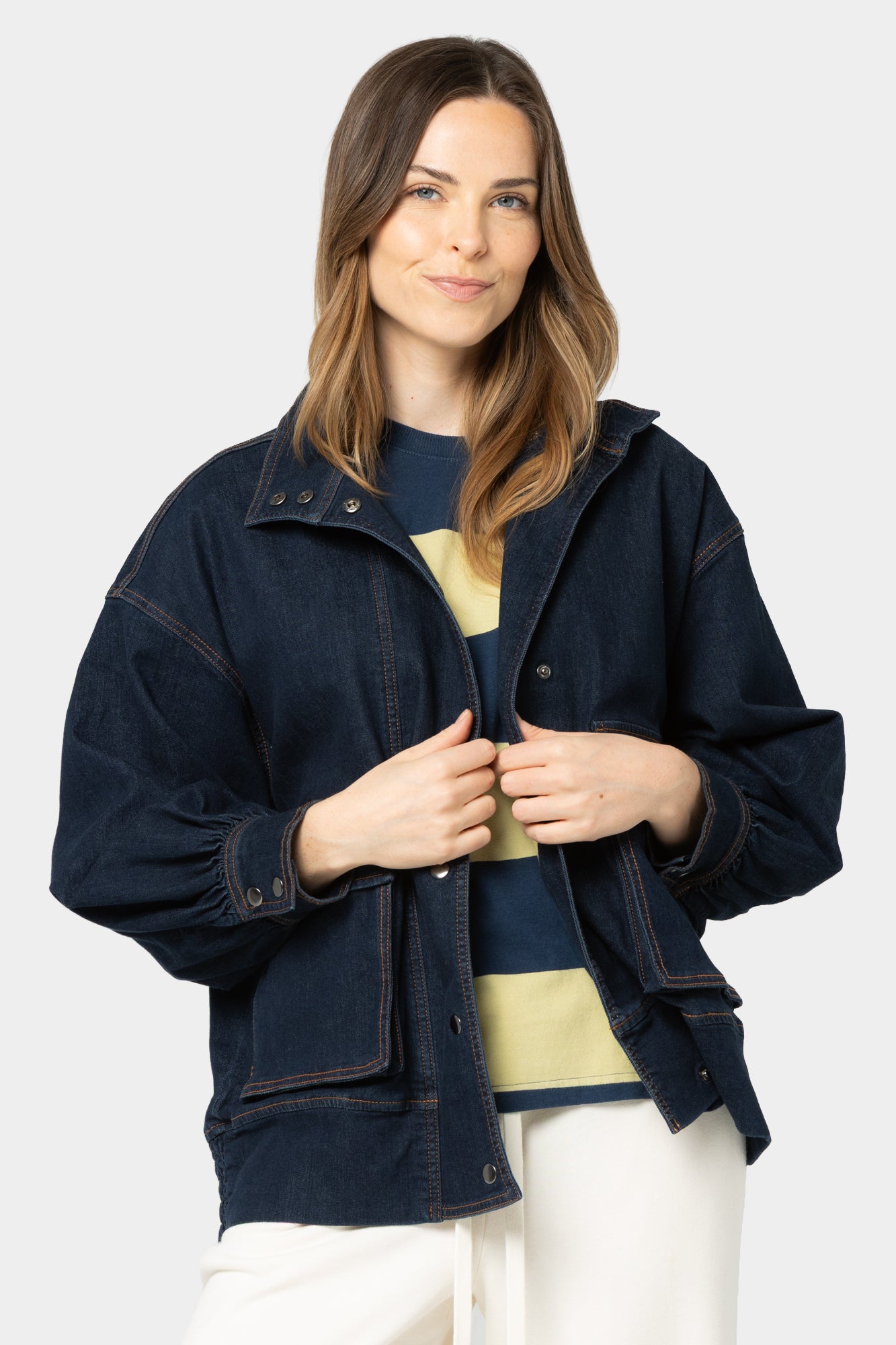 Black Label Denim Jacket w/ Billow Sleeve