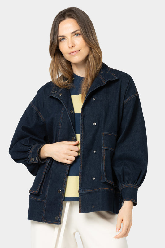 Black Label Denim Jacket w/ Billow Sleeve