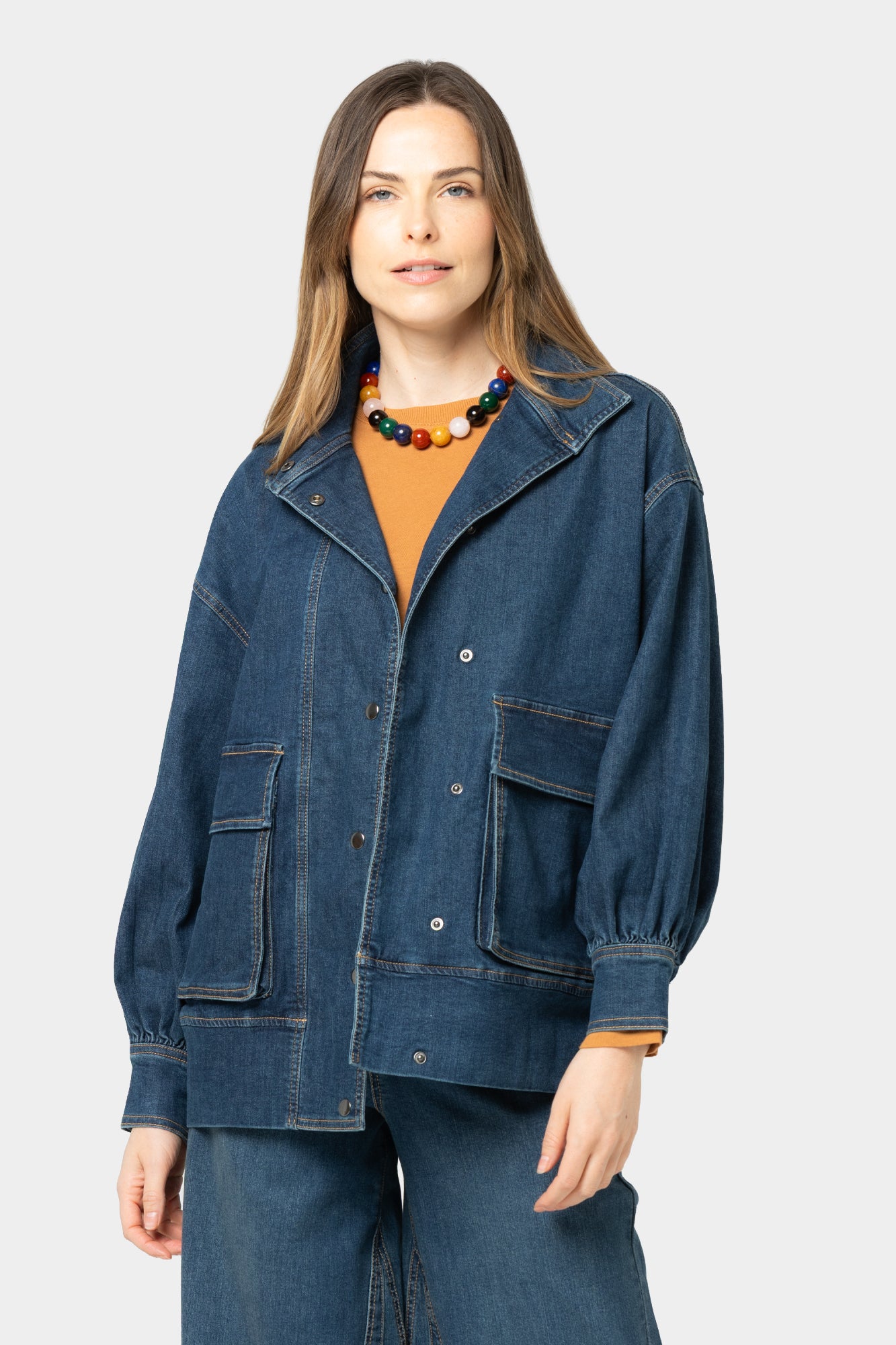 Black Label Denim Jacket w/ Billow Sleeve