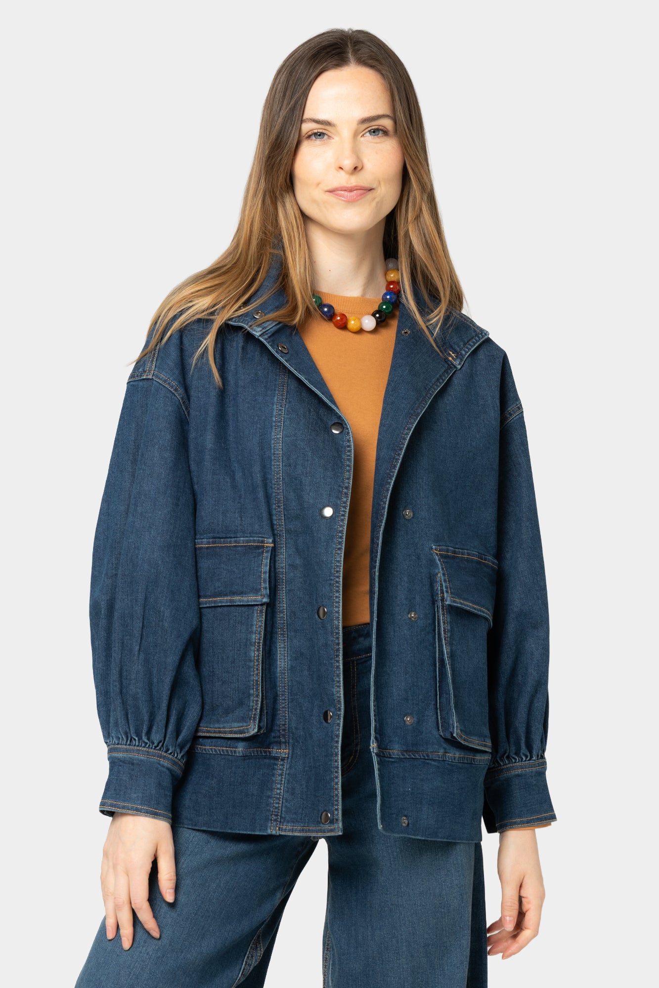 Black Label Denim Jacket w/ Billow Sleeve